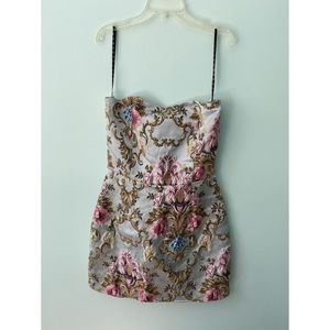 Missguided Strapless Jacquard Dress